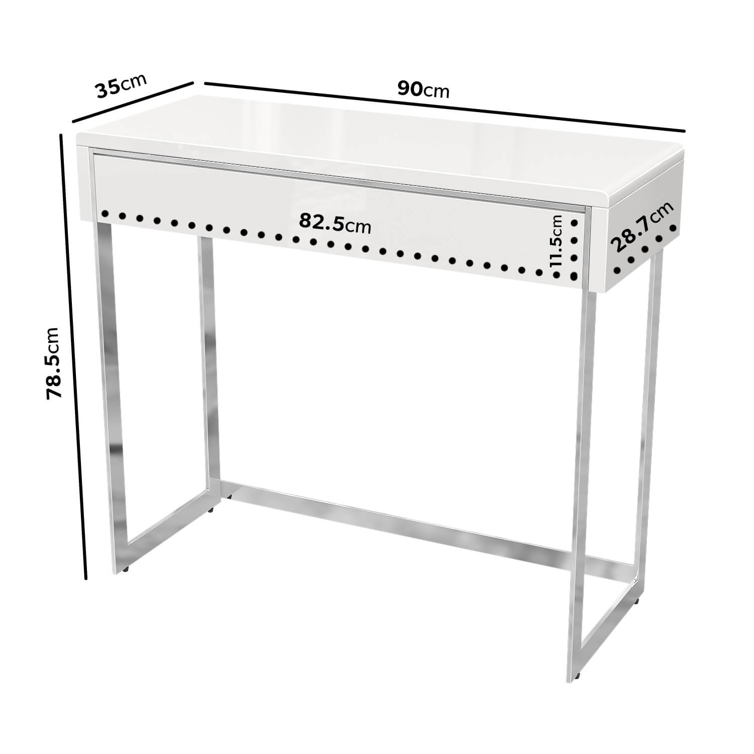 Read more about Small white high gloss console table with drawer tiffany